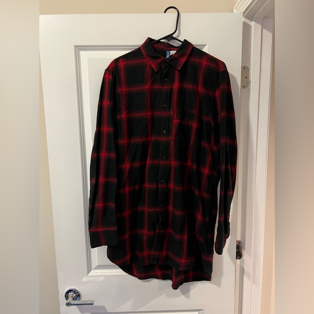 H&M Divided Long Fit Flannel Shirt